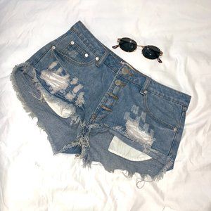 Signature Eight denim cutoff short